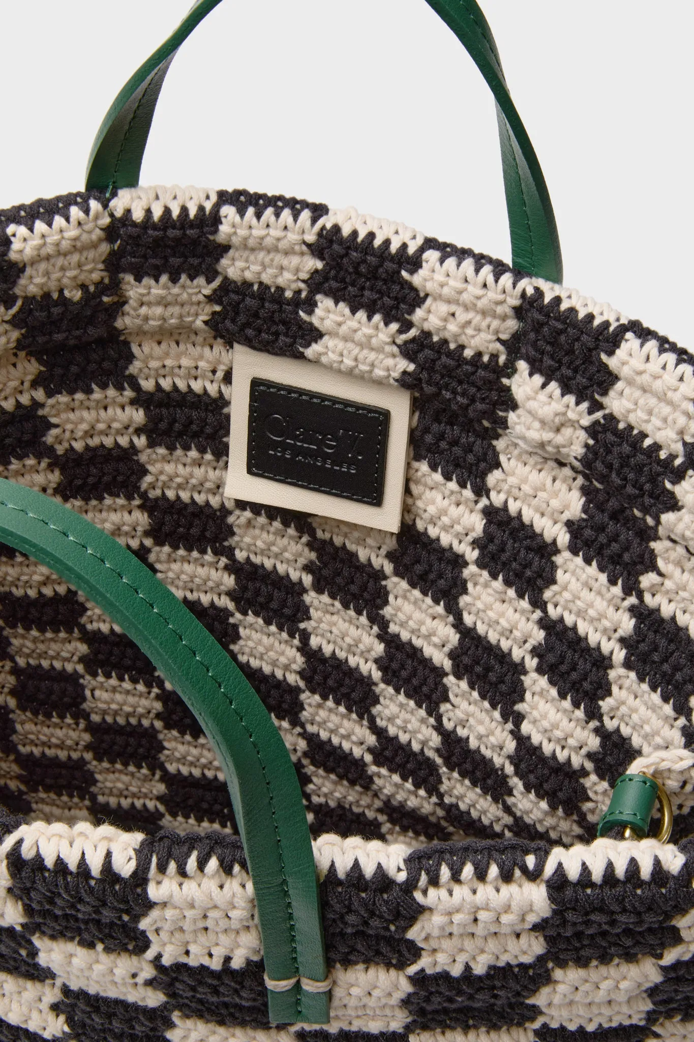 Black and Cream Crochet Checker Summer Simple Tote sold by Tuckernuck product image thumbnail 5