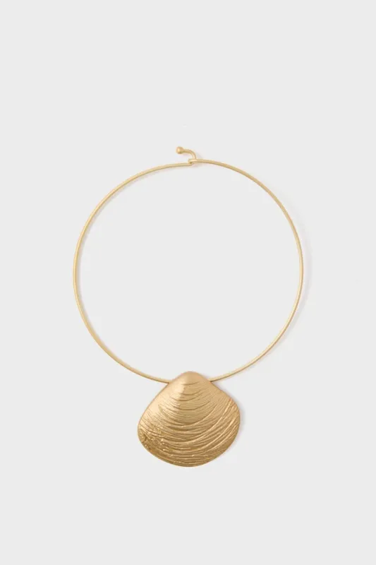 Gold Clam Shell Lillian Necklace sold by Tuckernuck