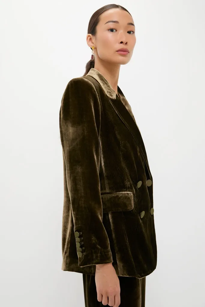 Olive Velvet Diana Blazer sold by Tuckernuck product image thumbnail 3