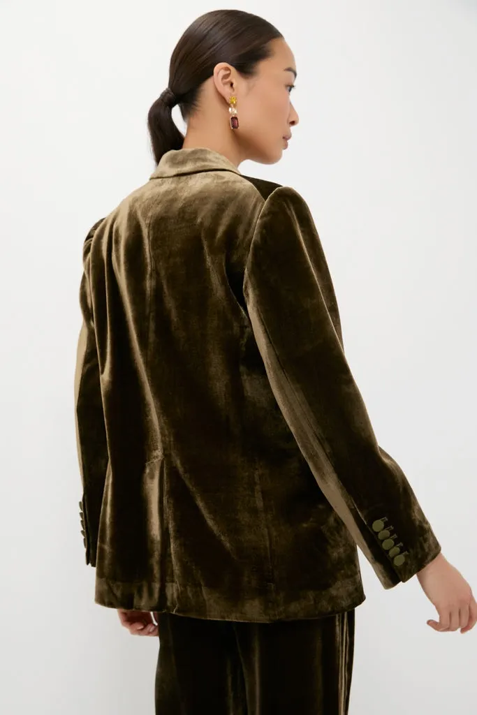 Olive Velvet Diana Blazer sold by Tuckernuck product image thumbnail 4