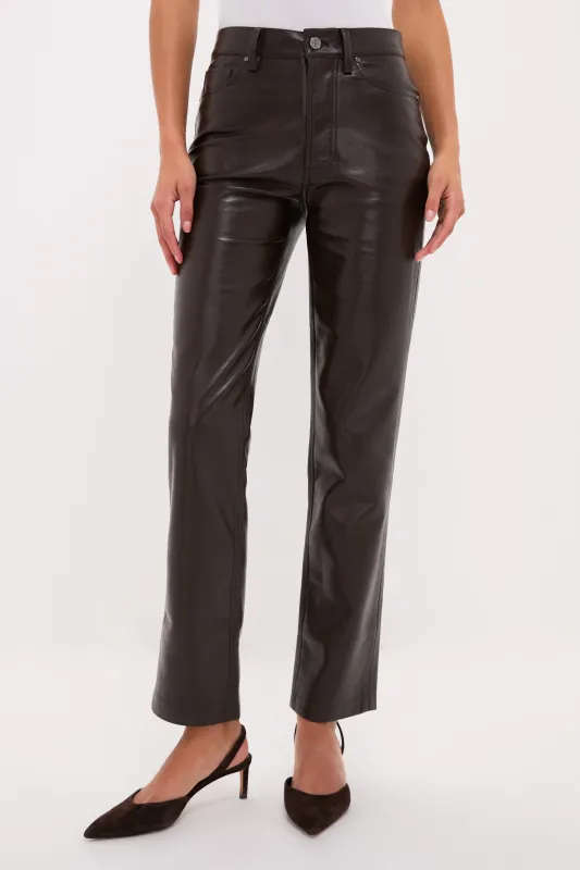 Deep Brown Recycled Leather Bruno Pant sold by Tuckernuck