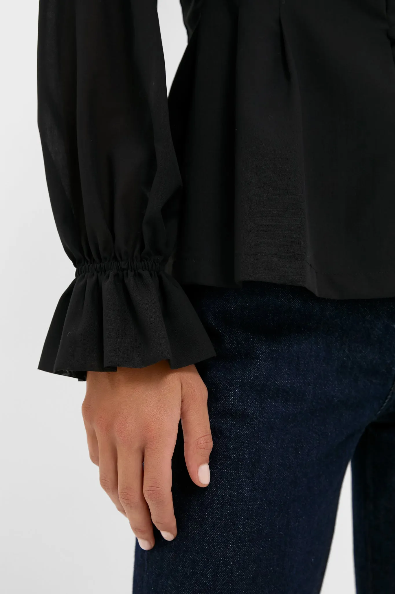 Black Wool Chiffon Madison Blouse sold by Tuckernuck product image thumbnail 5