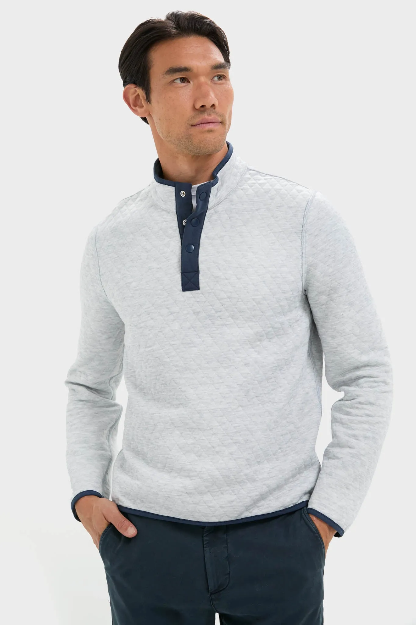 Mid Blue Light Grey Corbet Reversible Pullover sold by Tuckernuck product image thumbnail 2