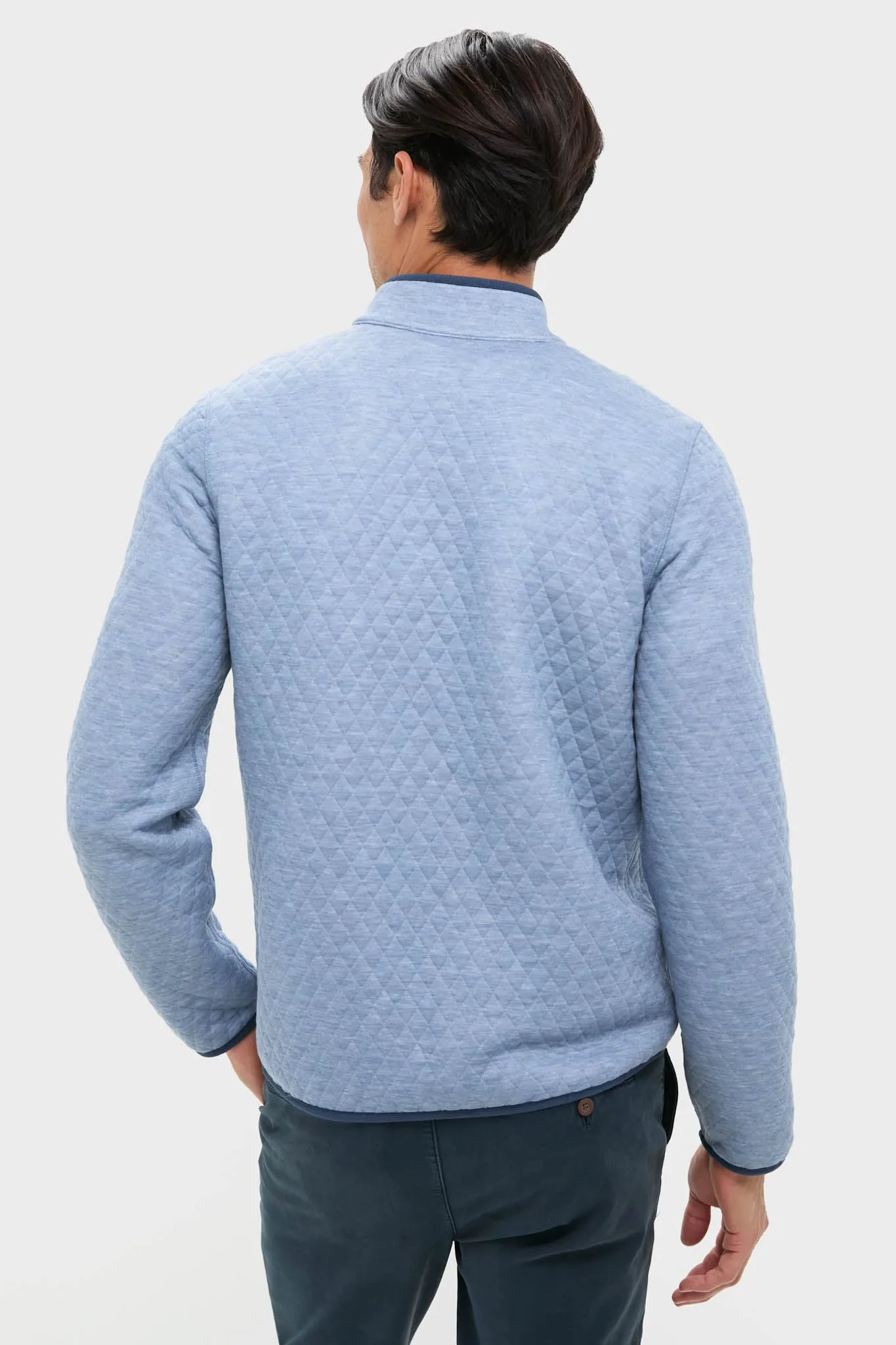 Mid Blue Light Grey Corbet Reversible Pullover sold by Tuckernuck product image thumbnail 5