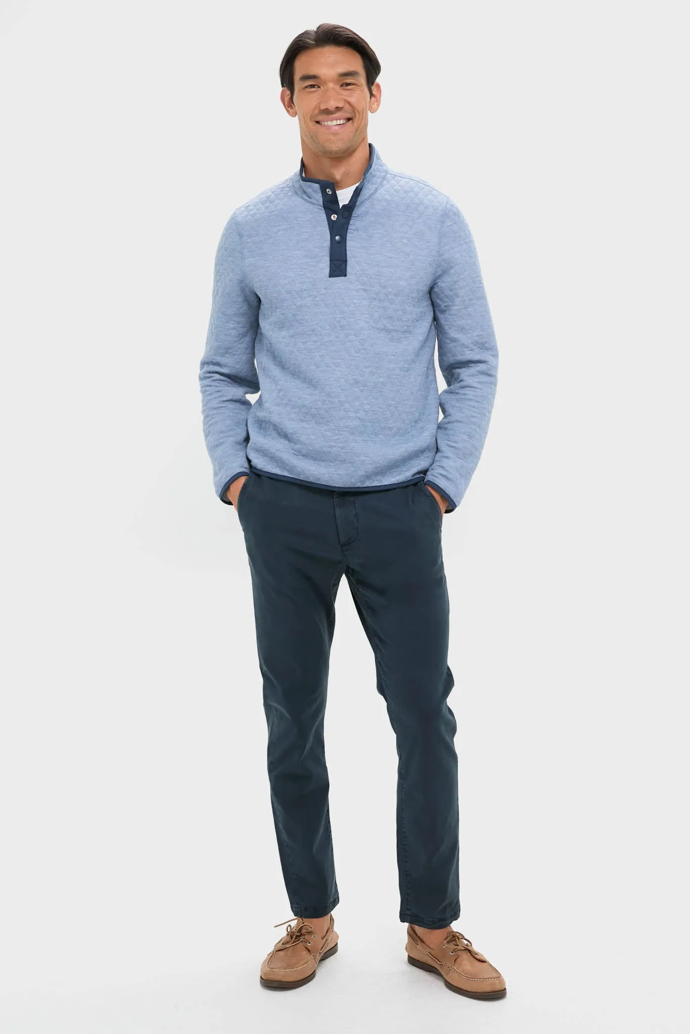 Mid Blue Light Grey Corbet Reversible Pullover sold by Tuckernuck product image thumbnail 3