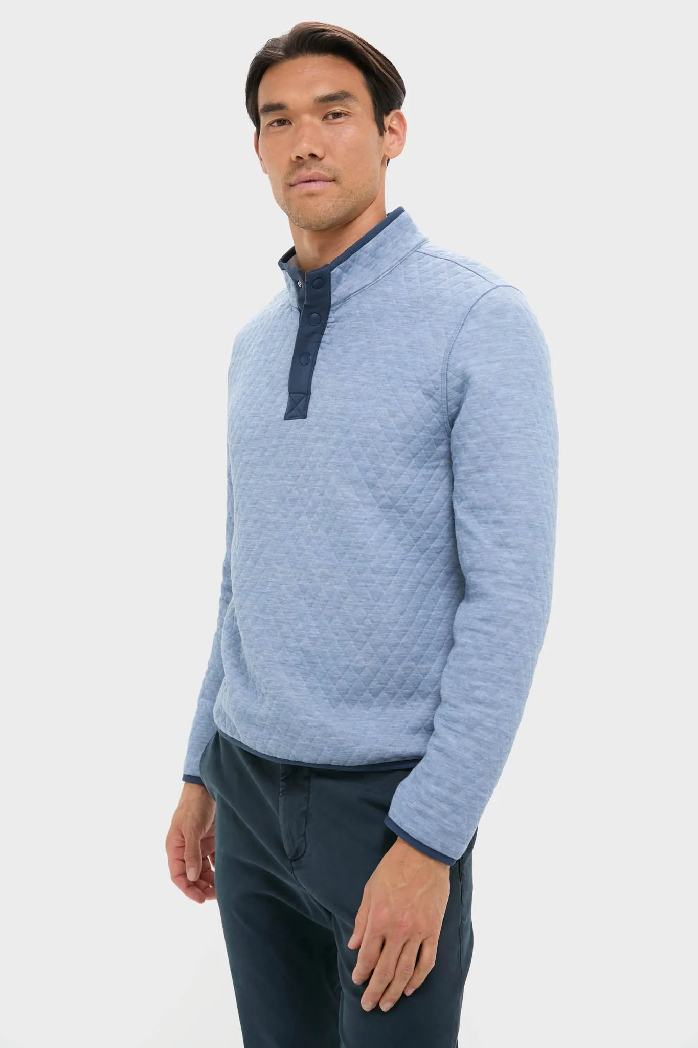 Mid Blue Light Grey Corbet Reversible Pullover sold by Tuckernuck product image thumbnail 4