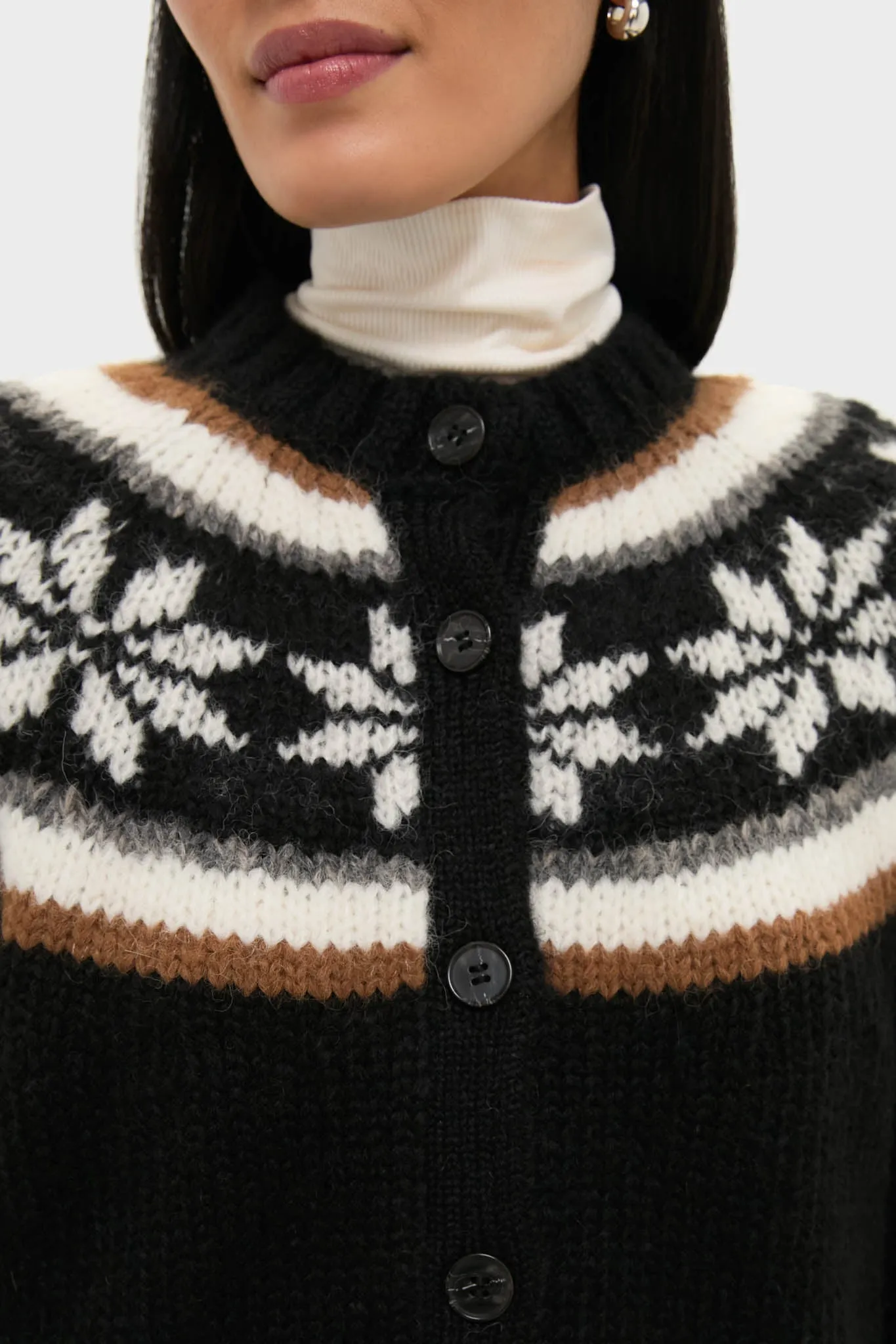 Black Snowflake Ice Rink Cardigan sold by Tuckernuck product image thumbnail 5