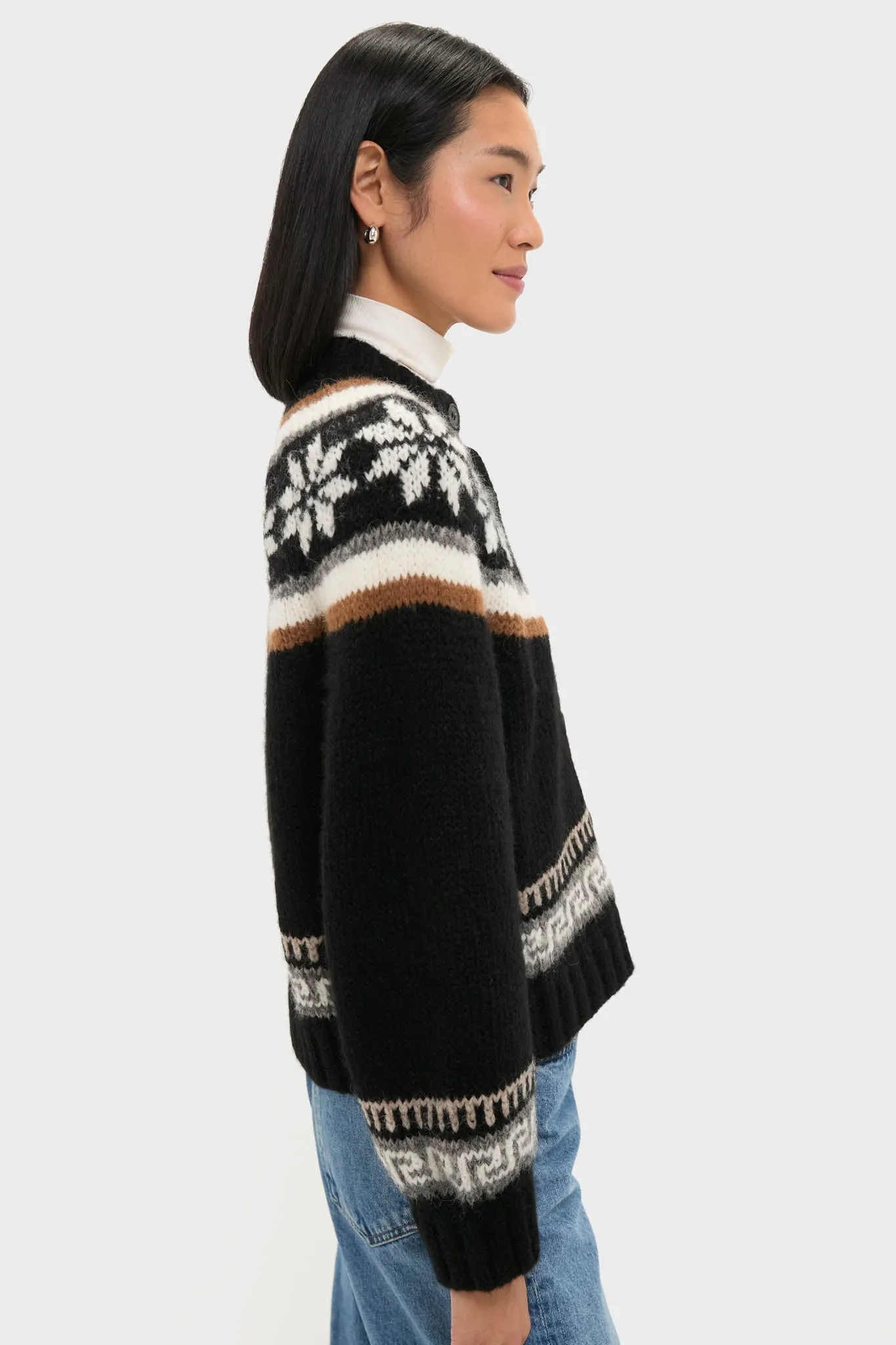 Black Snowflake Ice Rink Cardigan sold by Tuckernuck product image thumbnail 3