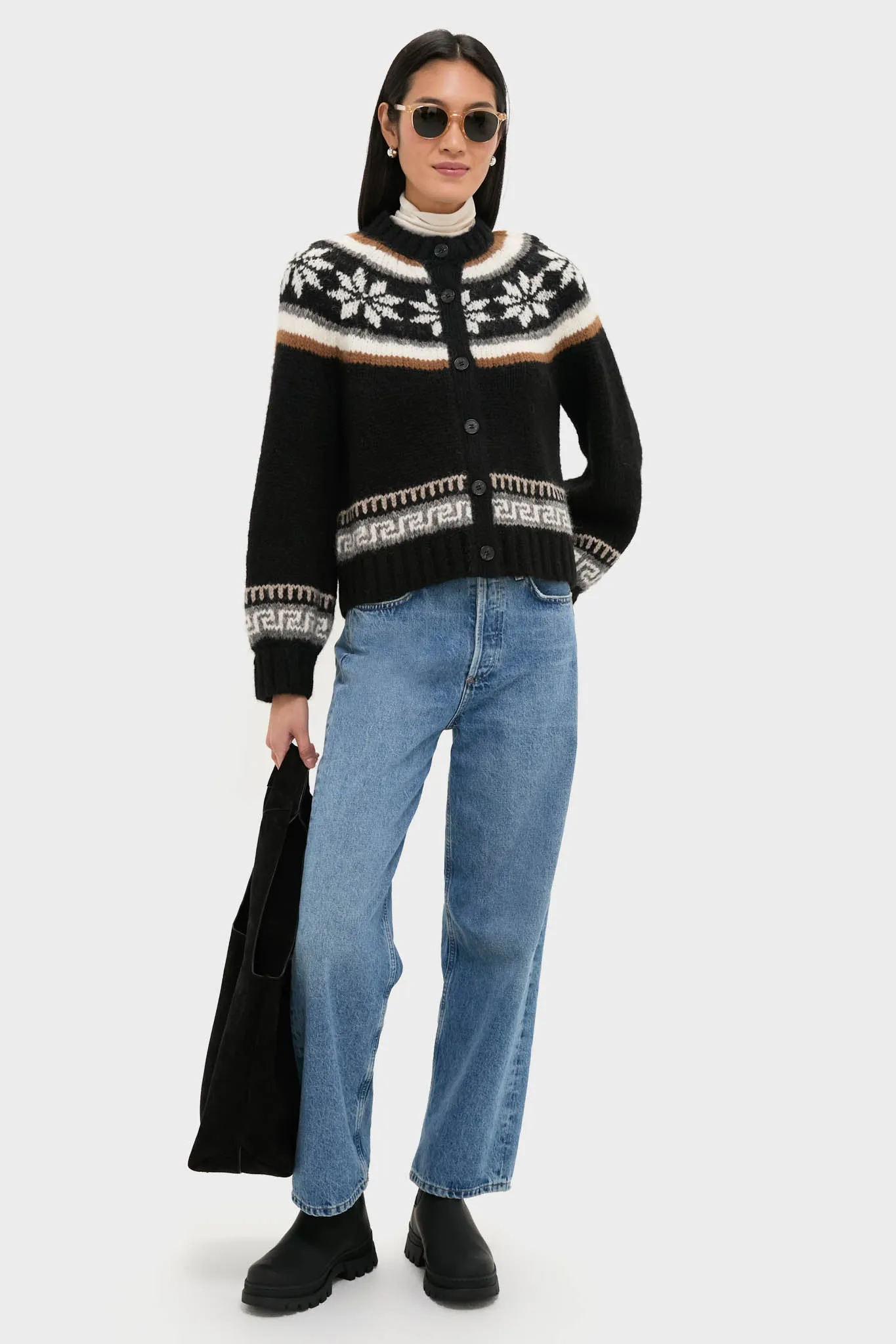 Black Snowflake Ice Rink Cardigan sold by Tuckernuck product image thumbnail 2