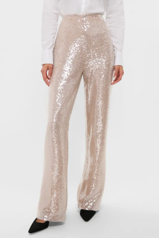Champagne Sequin Tatum Pants sold by Tuckernuck