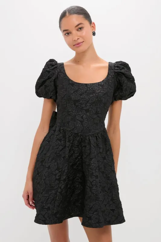 Black Jacquard Mini Dress made by Moon River