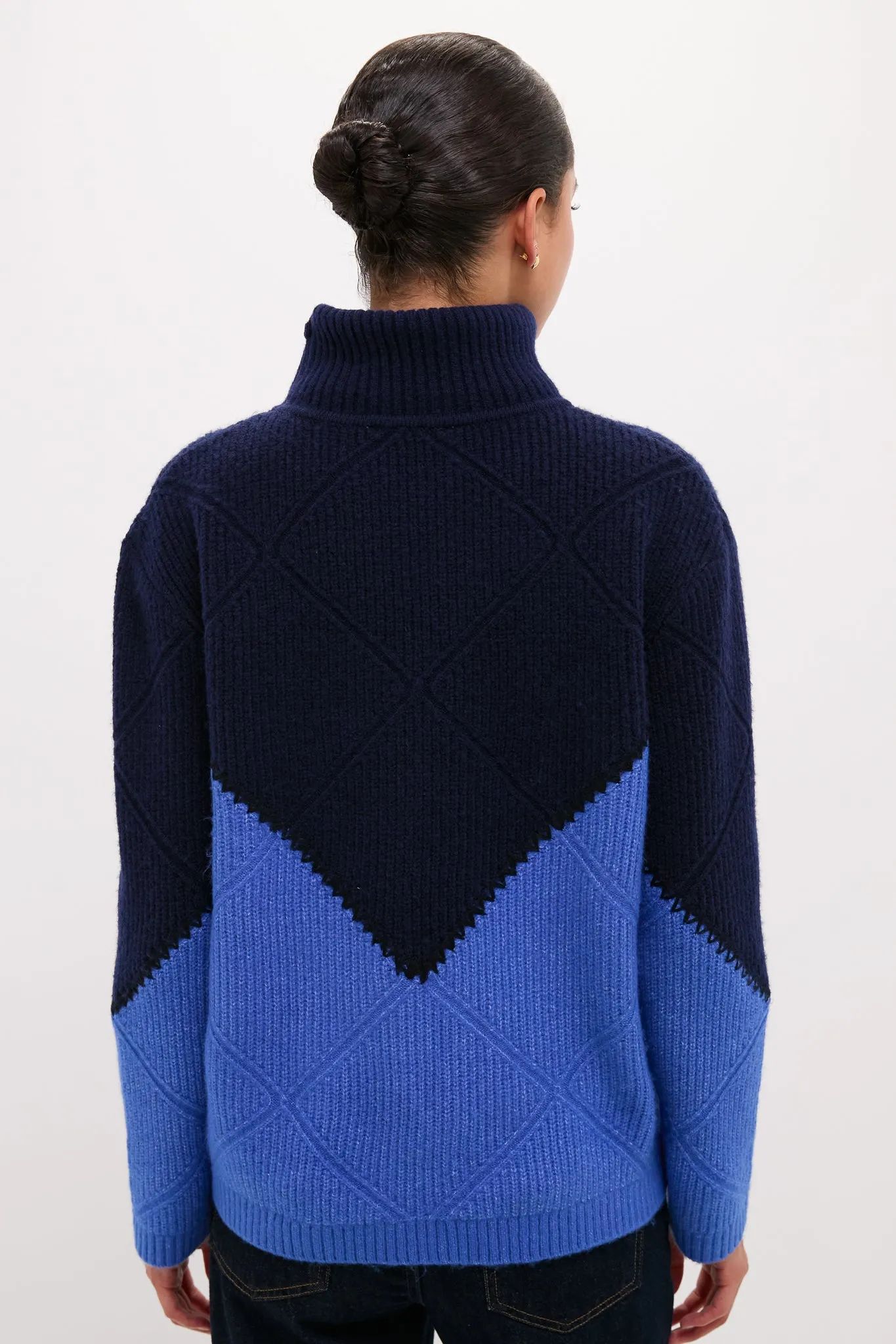 Navy & Cerulean Diamond Demi Turtleneck sold by Tuckernuck product image thumbnail 4