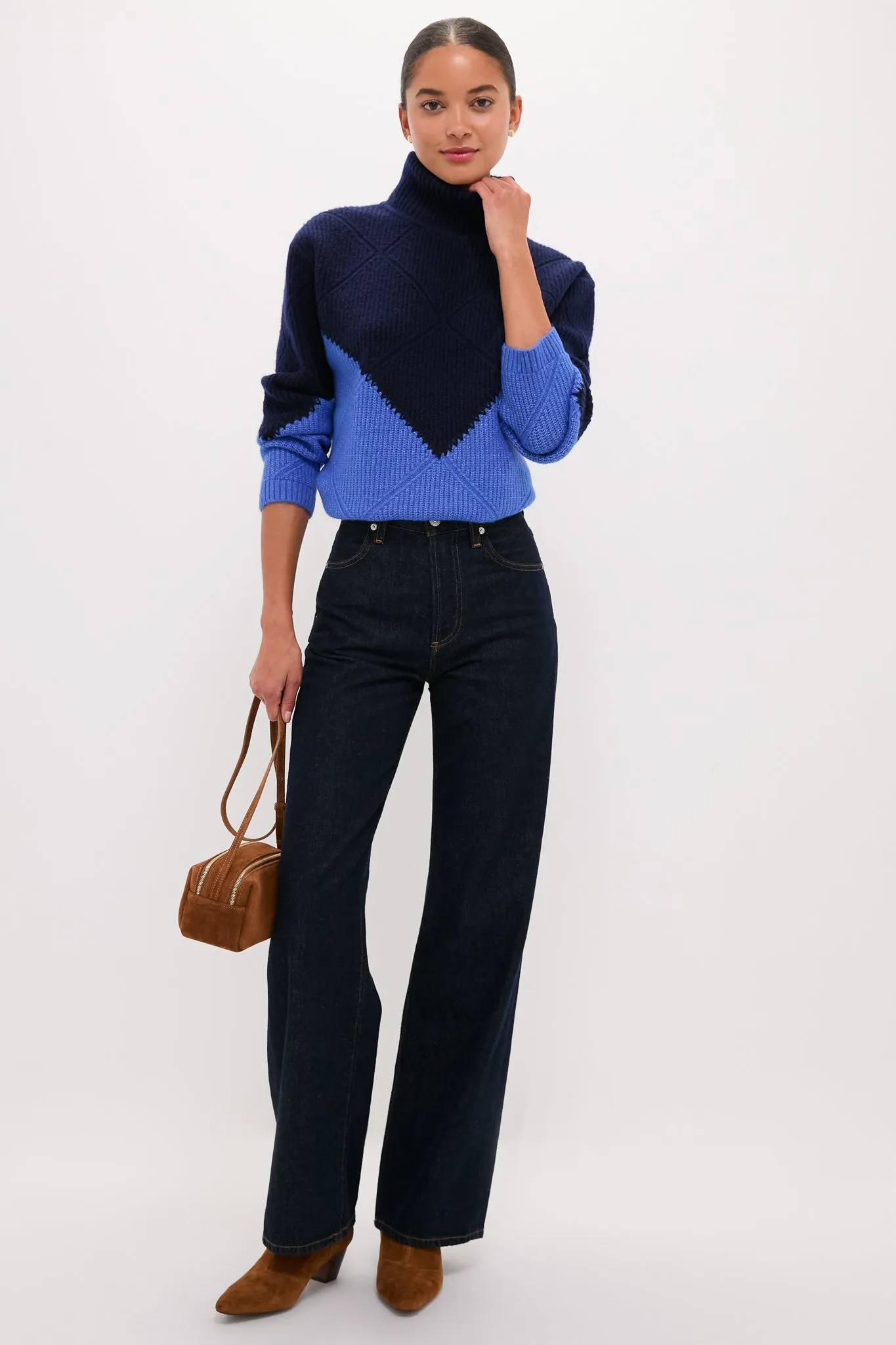 Navy & Cerulean Diamond Demi Turtleneck sold by Tuckernuck product image thumbnail 2