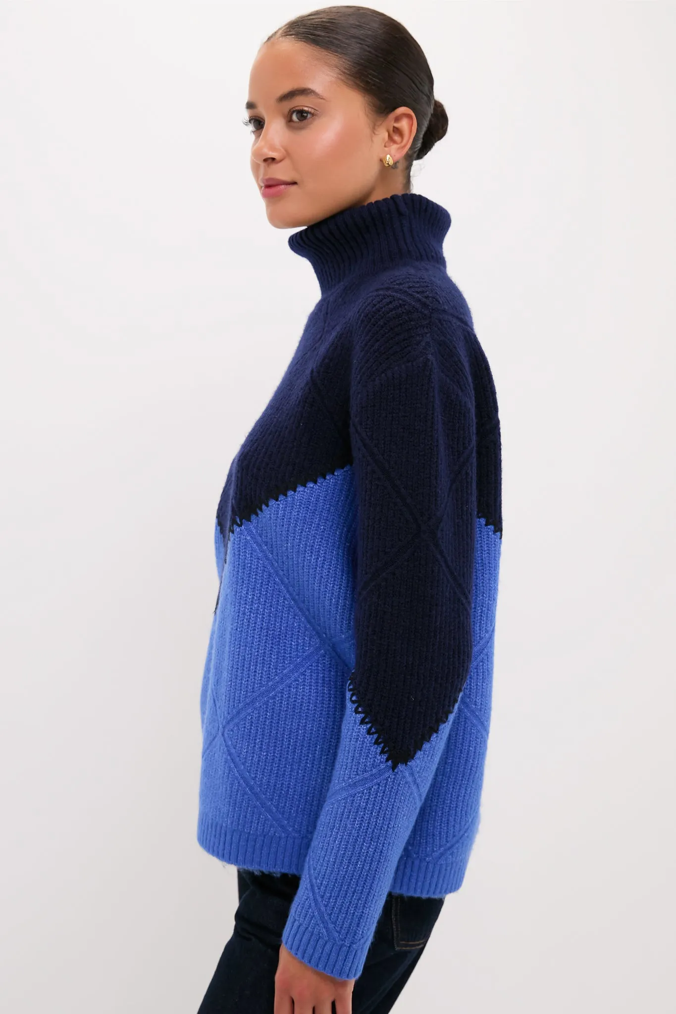 Navy & Cerulean Diamond Demi Turtleneck sold by Tuckernuck product image thumbnail 3