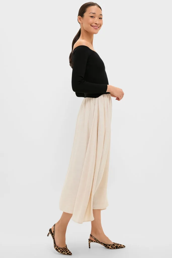 Black and Ivory Off Shoulder Maxi Dress sold by Tuckernuck product image thumbnail 3