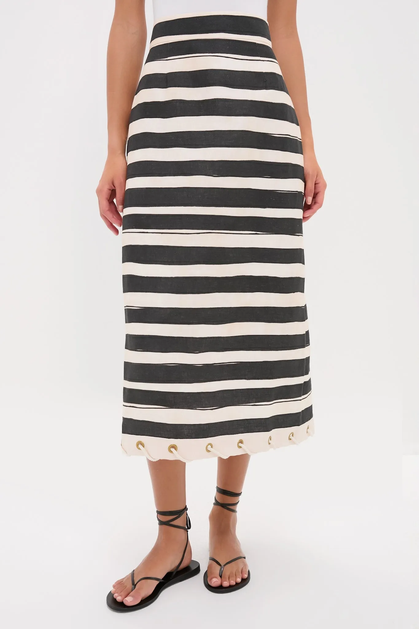 Black Stripe Story Pencil Skirt sold by Tuckernuck