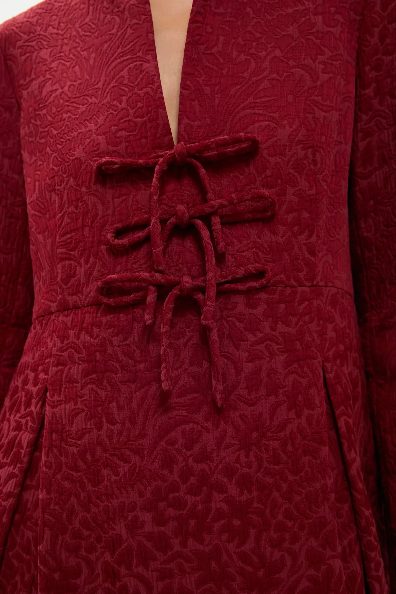 Cranberry Jacquard Blair Bow Dress sold by Tuckernuck product image thumbnail 5