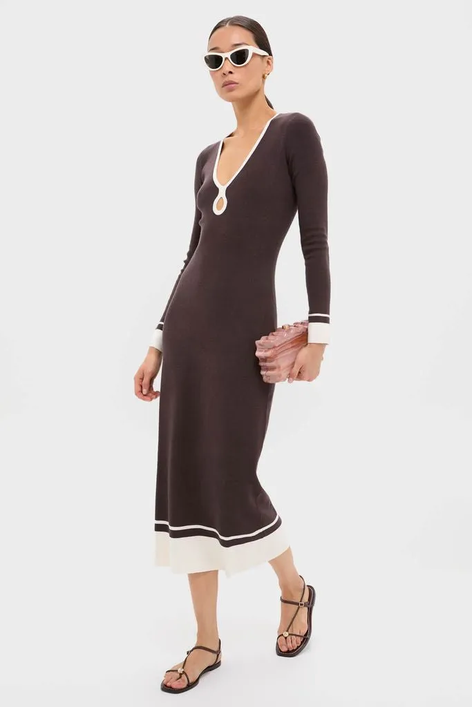 Espresso Egret Long Sleeve Ribbed Maxi Dress sold by Tuckernuck product image thumbnail 2