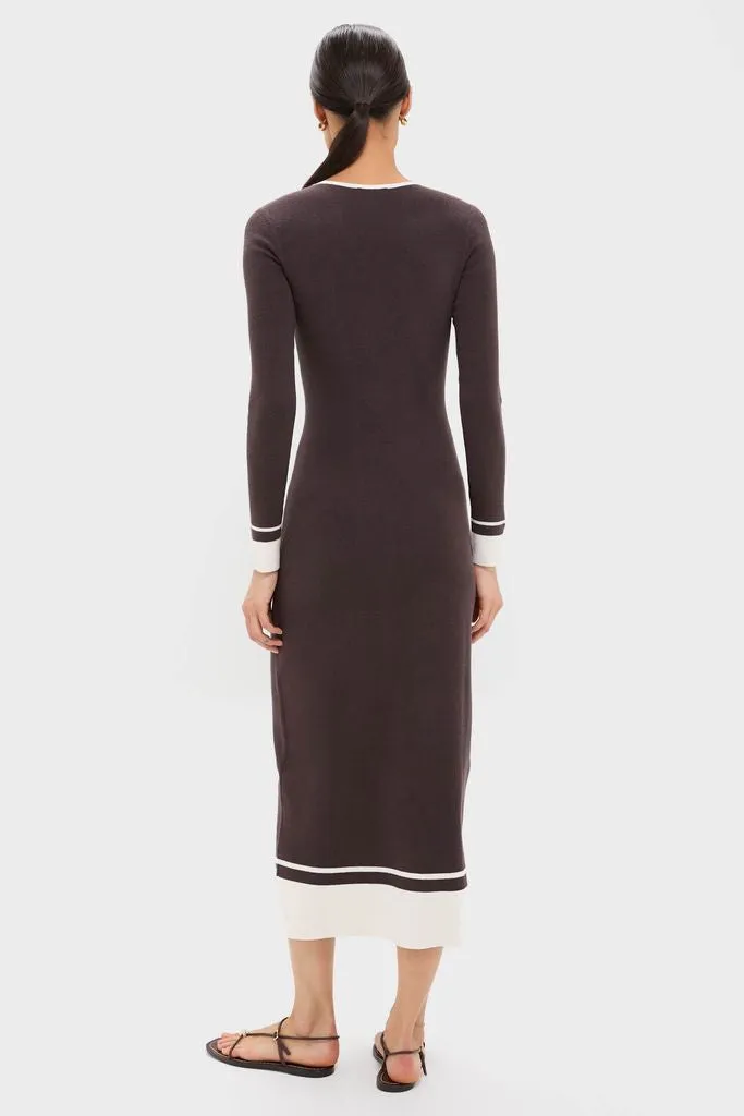 Espresso Egret Long Sleeve Ribbed Maxi Dress sold by Tuckernuck product image thumbnail 4