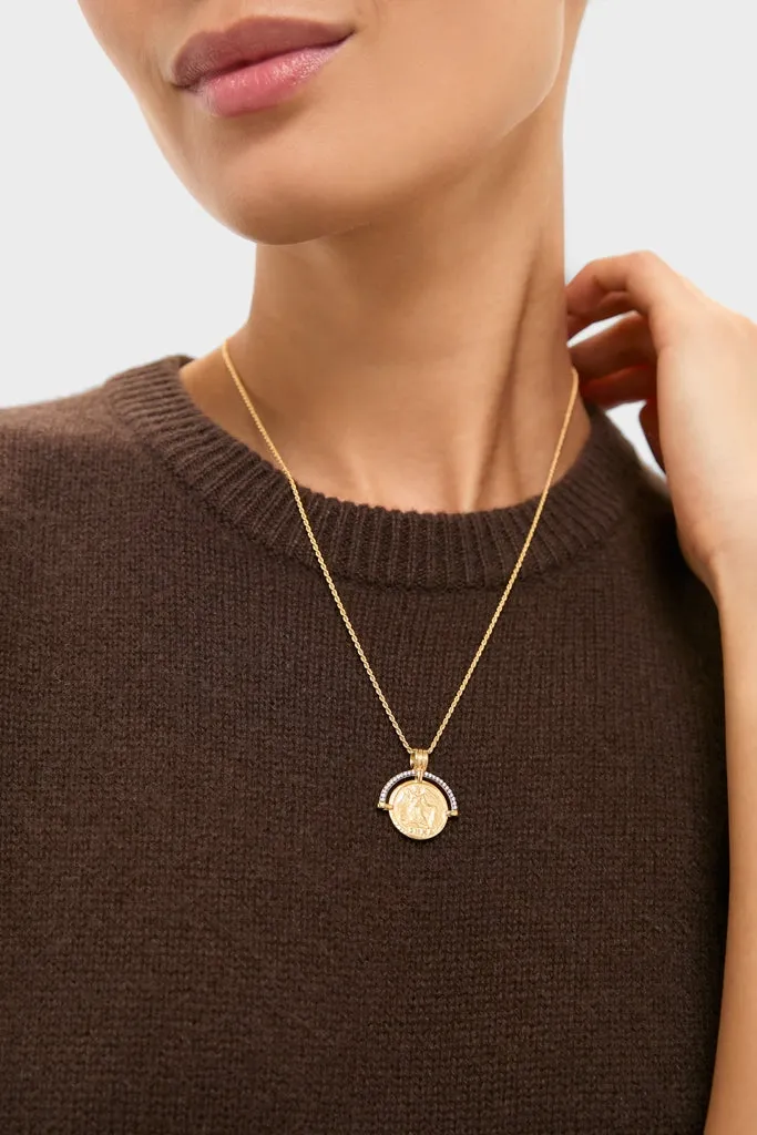 Gold Lucy Williams Engravable Fortuna Arc Coin Pendant Necklace sold by Tuckernuck product image thumbnail 2