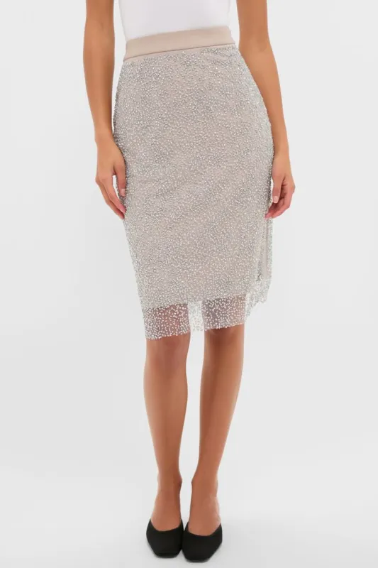 Beige Sparkle Belle Skirt sold by Tuckernuck