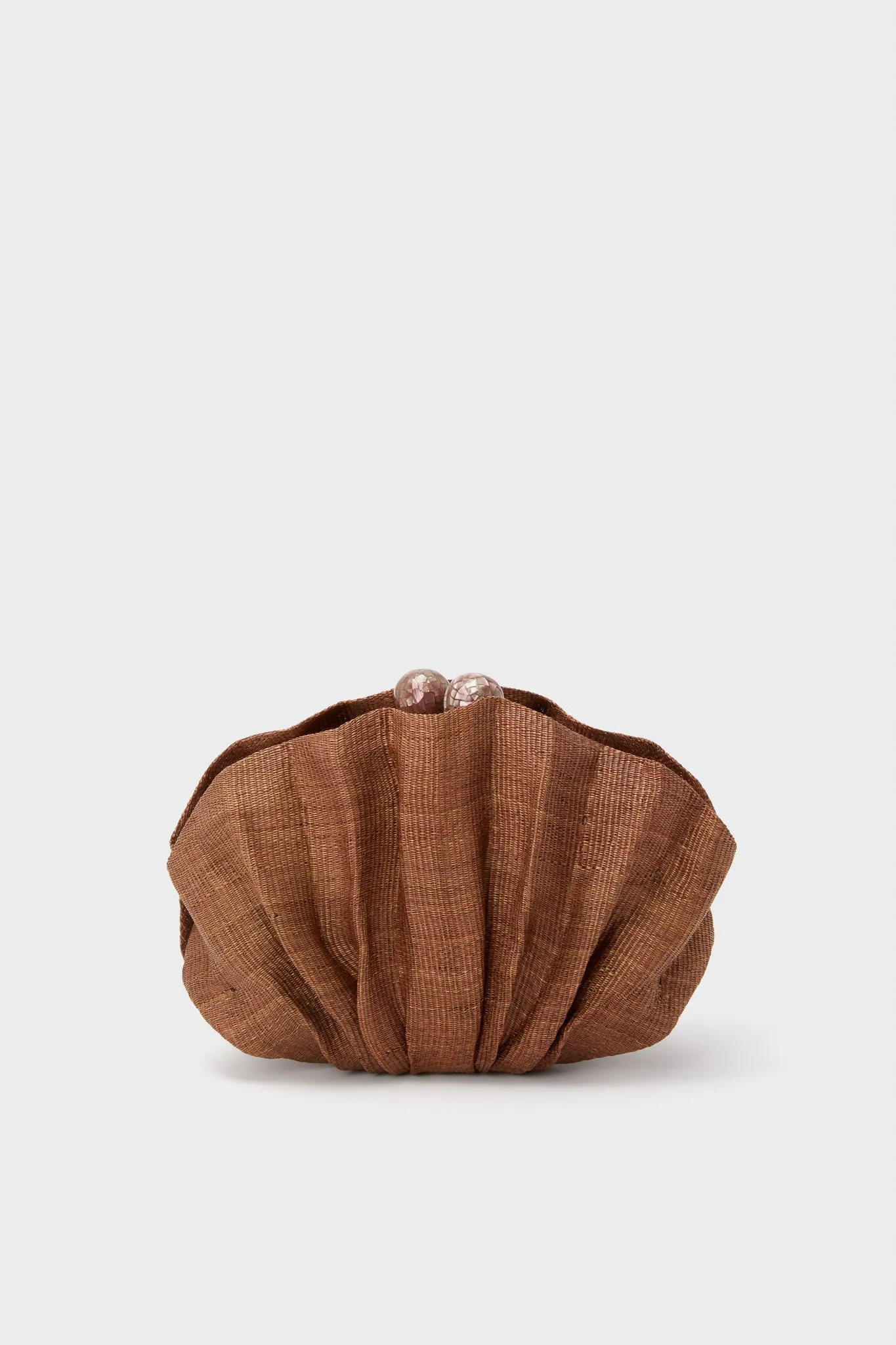 Cocoa Origami Scallop Clutch sold by Tuckernuck