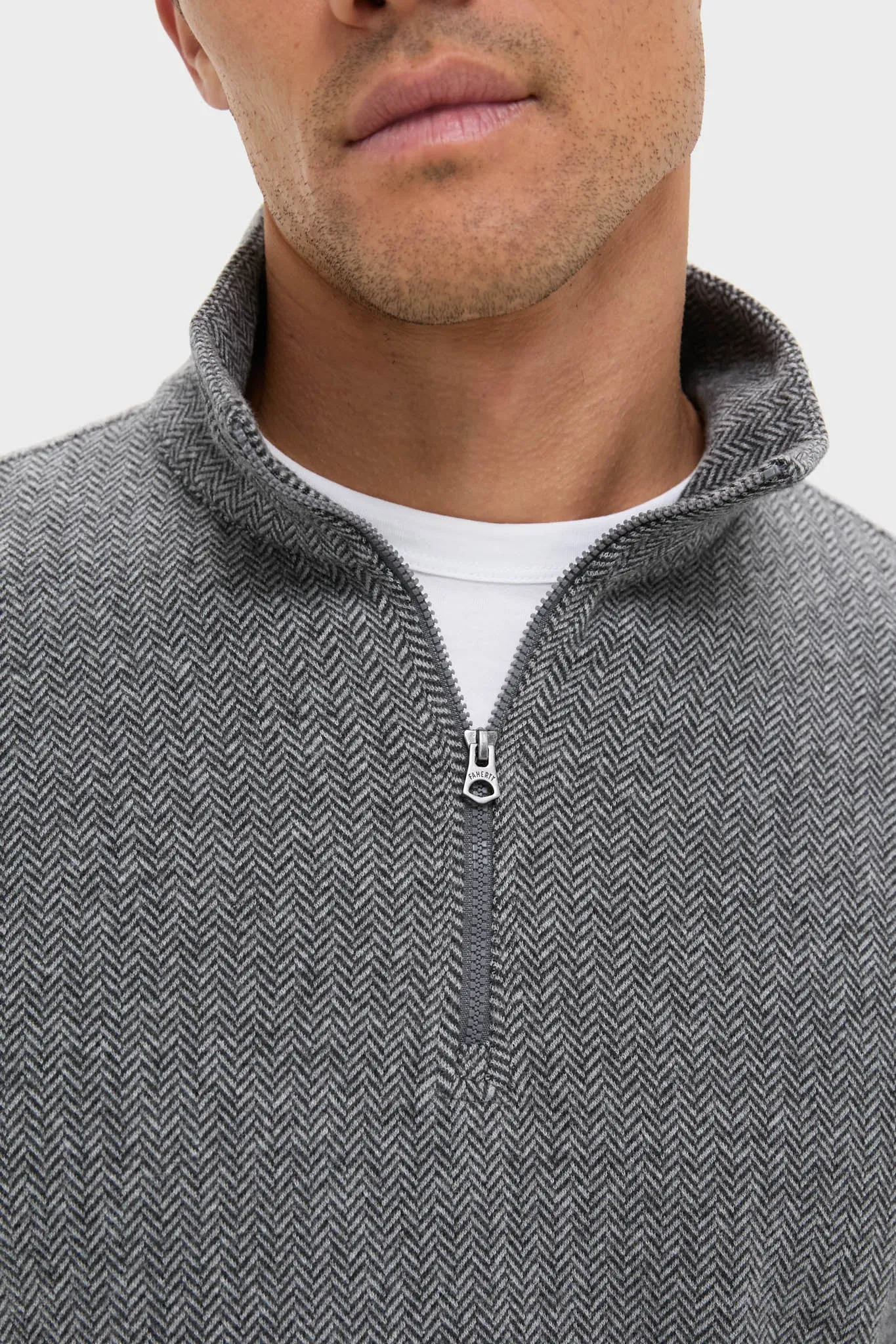 Alpine Gray Herringbone Legend Sweater Quarter Zip sold by Tuckernuck product image thumbnail 5
