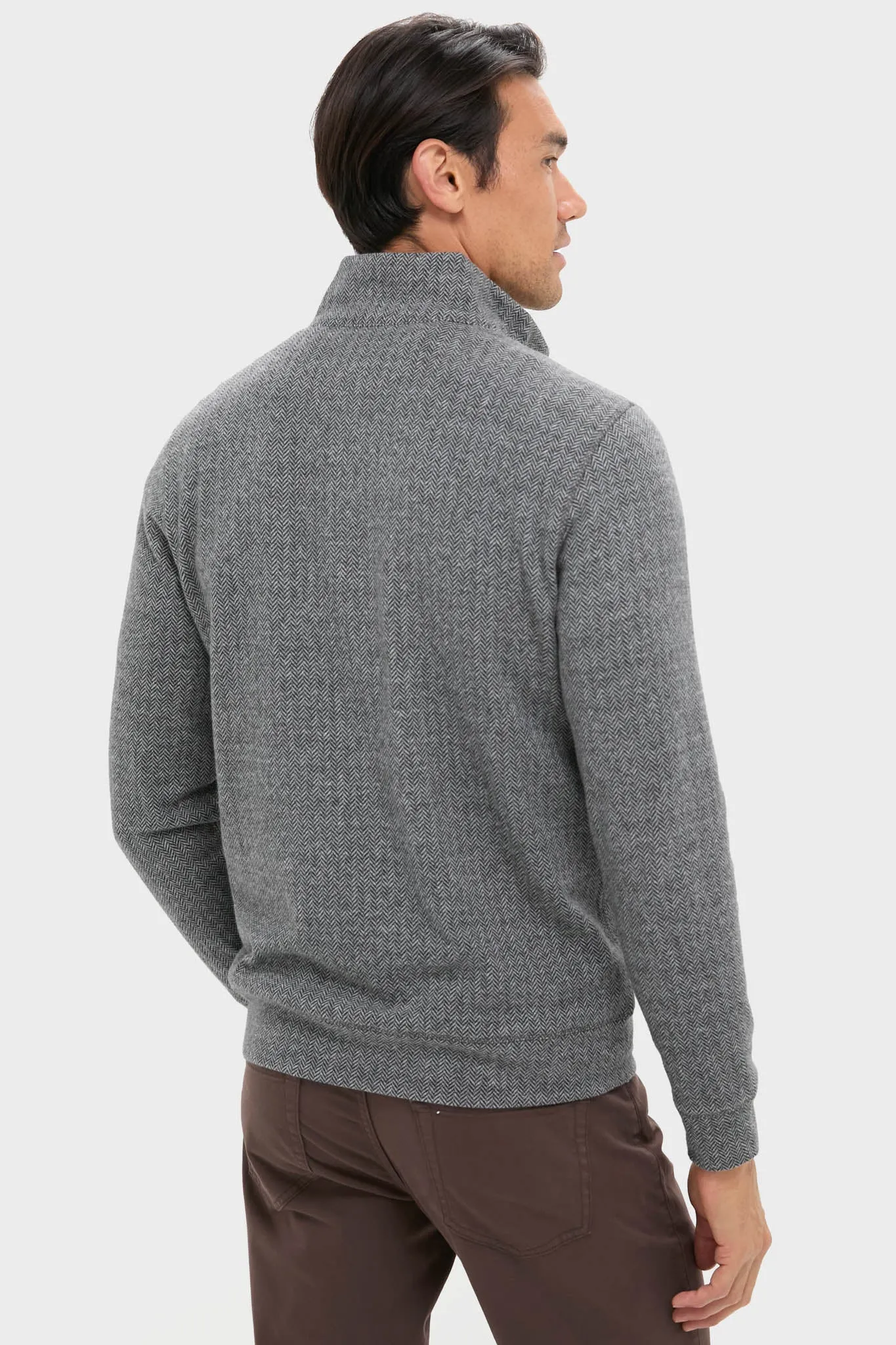 Alpine Gray Herringbone Legend Sweater Quarter Zip sold by Tuckernuck product image thumbnail 4