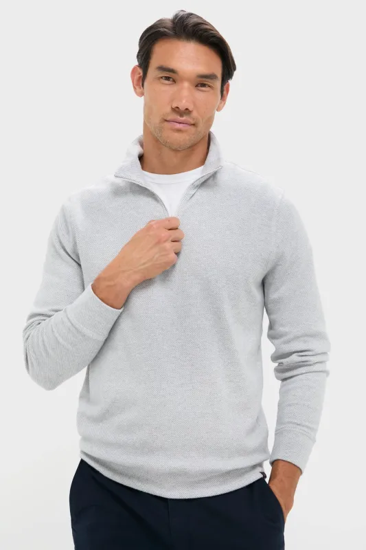 Light Heather Gray Legend Sweater Quarter Zip sold by Tuckernuck
