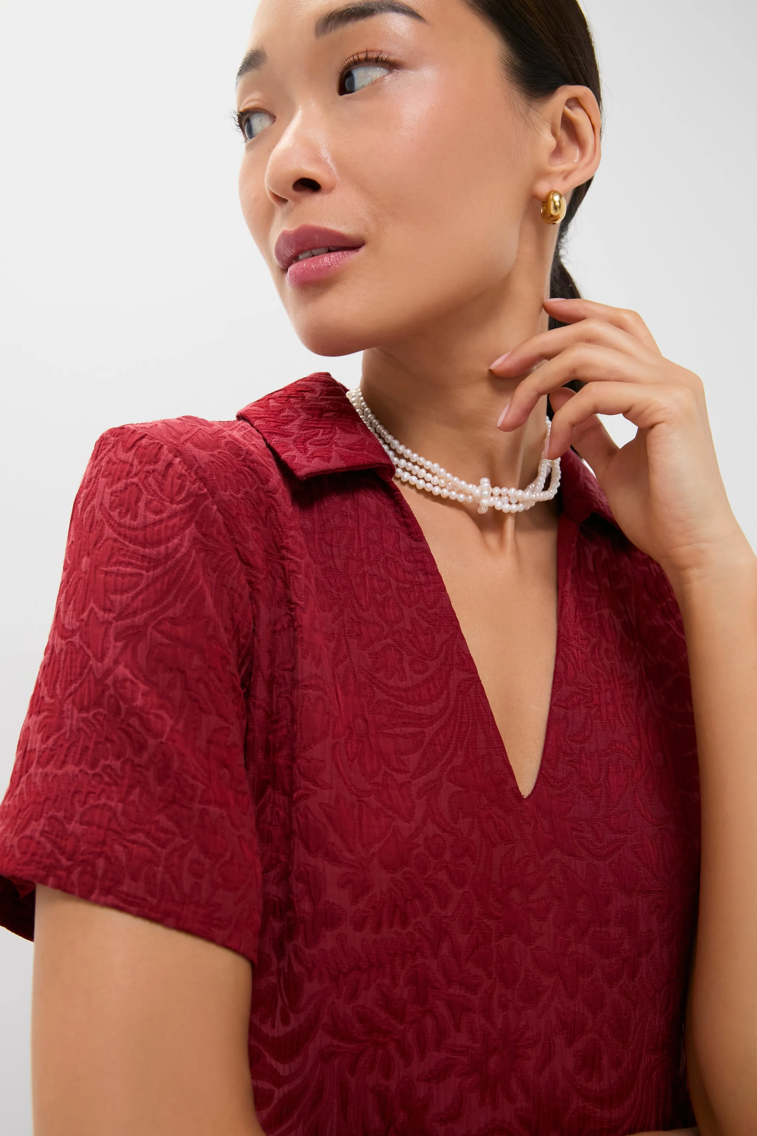 Cranberry Jacquard Adelaide Dress sold by Tuckernuck product image thumbnail 2