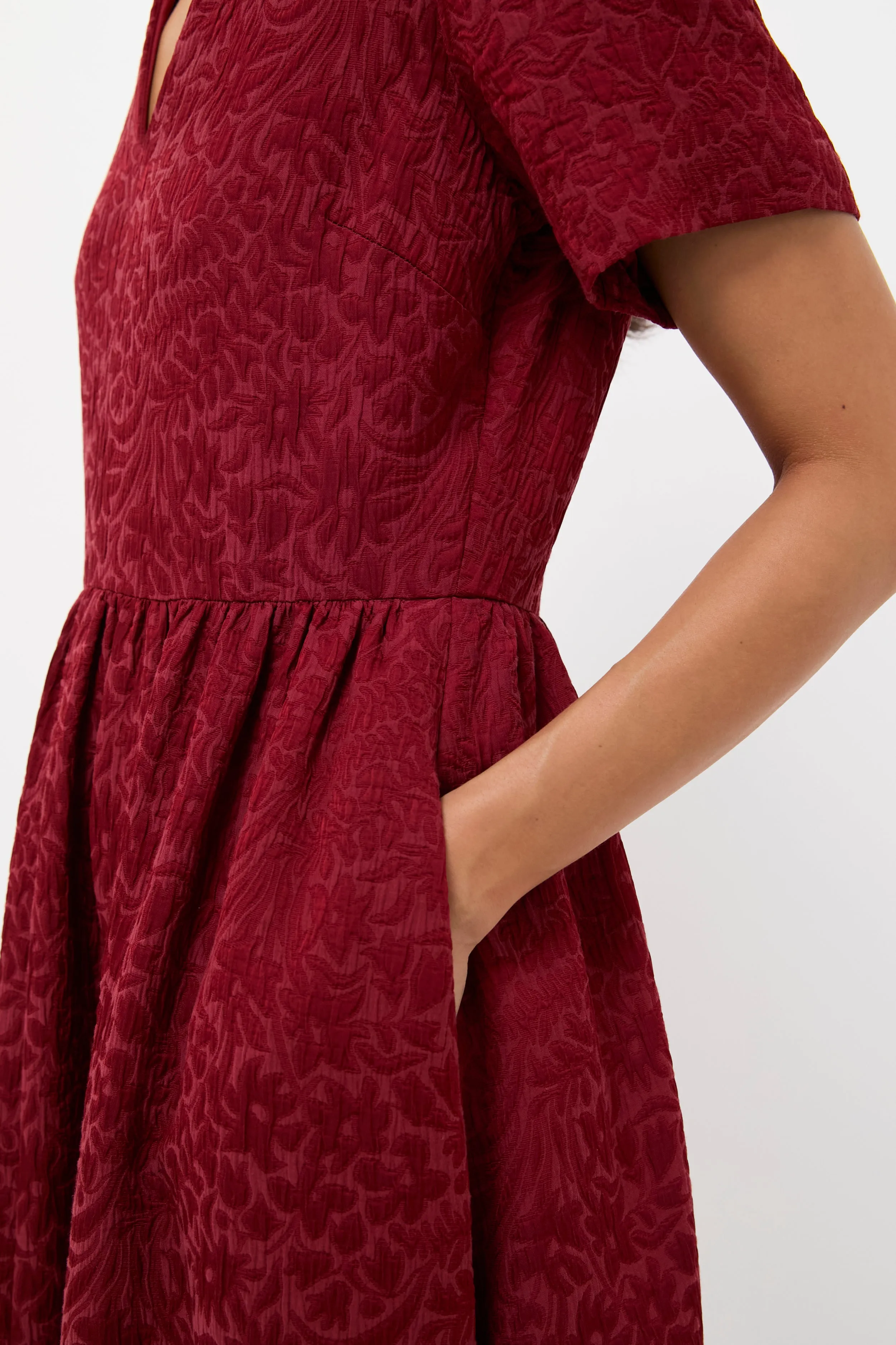 Cranberry Jacquard Adelaide Dress sold by Tuckernuck product image thumbnail 5