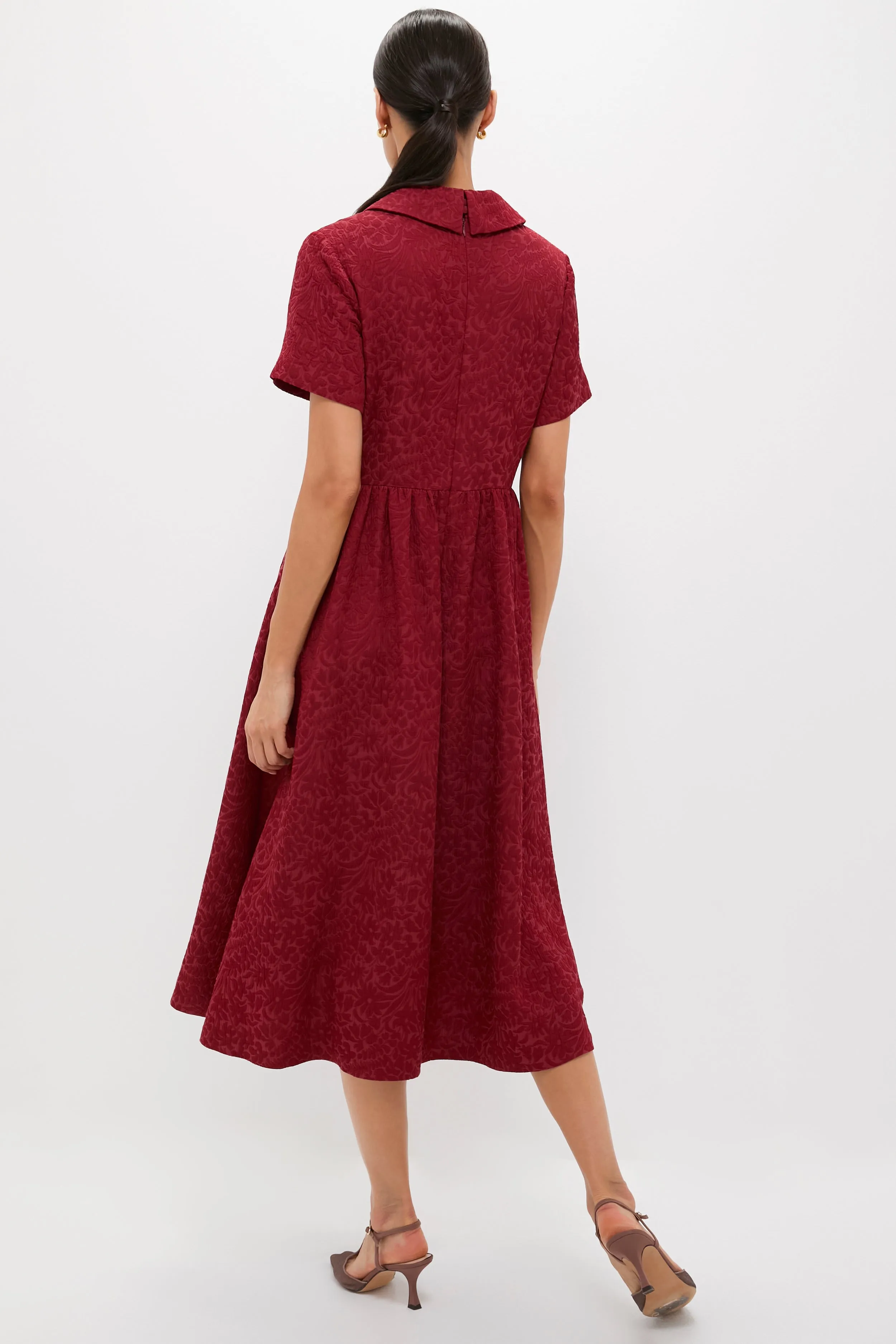 Cranberry Jacquard Adelaide Dress sold by Tuckernuck product image thumbnail 4