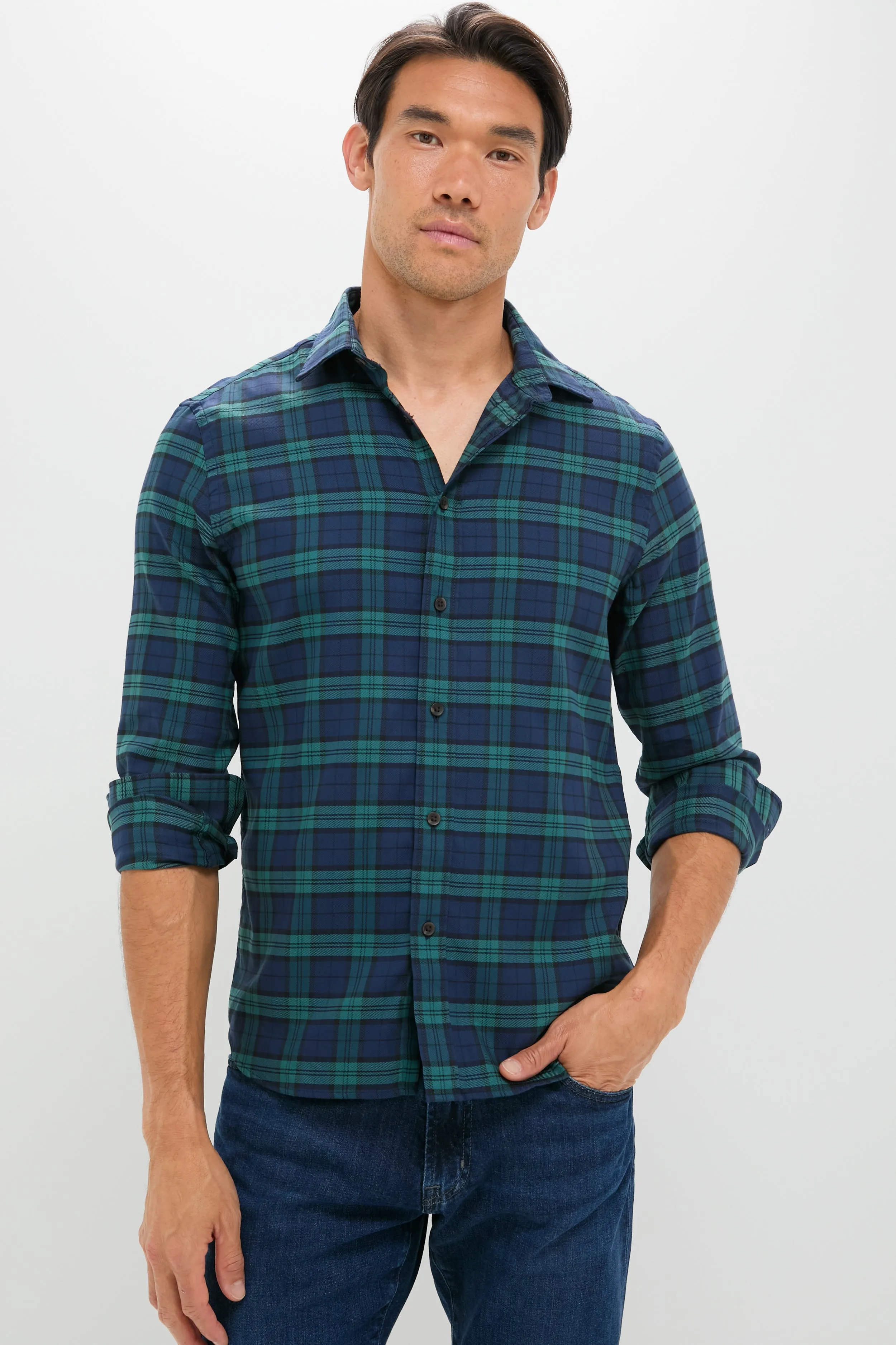 Harbor Blackwatch Plaid Movement Shirt sold by Tuckernuck