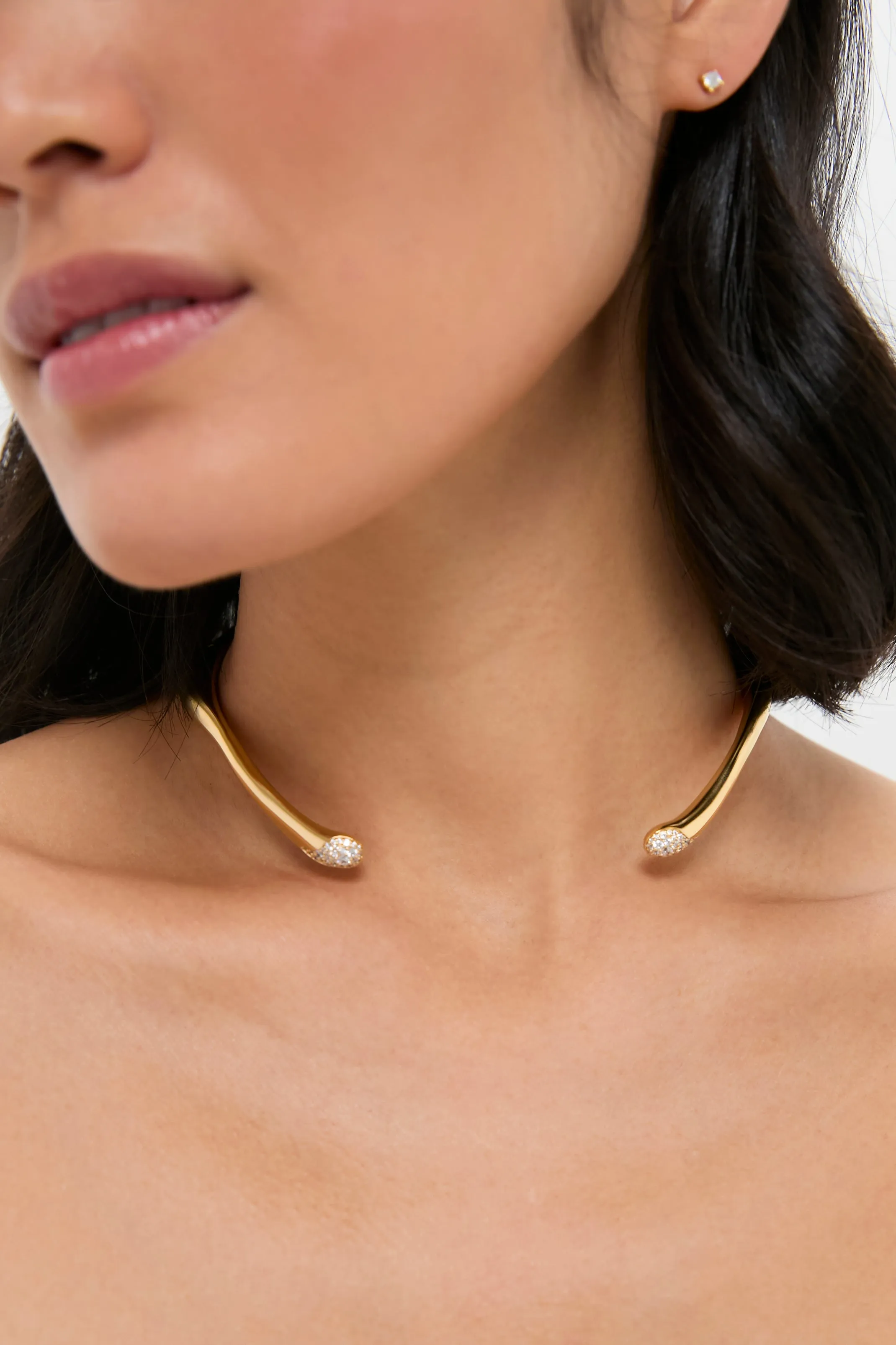 Gold Molten Snow Torque Statement Necklace sold by Tuckernuck product image thumbnail 2