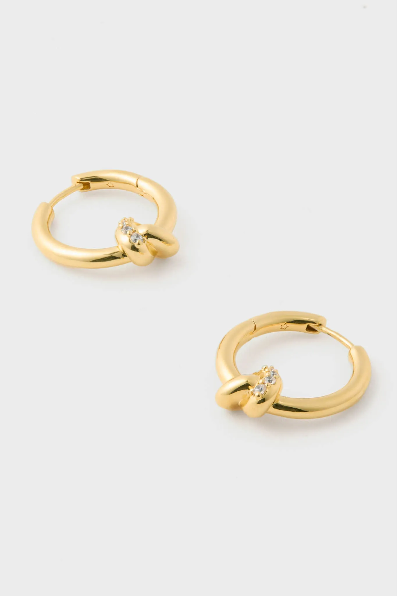 Gold Lucy Williams Pave Knot Small Hoop Earrings sold by Tuckernuck product image thumbnail 4