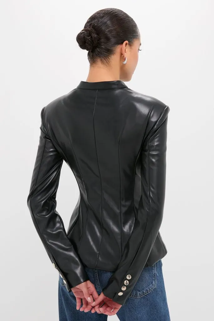 Black Vegan Leather Military Jacket sold by Tuckernuck product image thumbnail 4