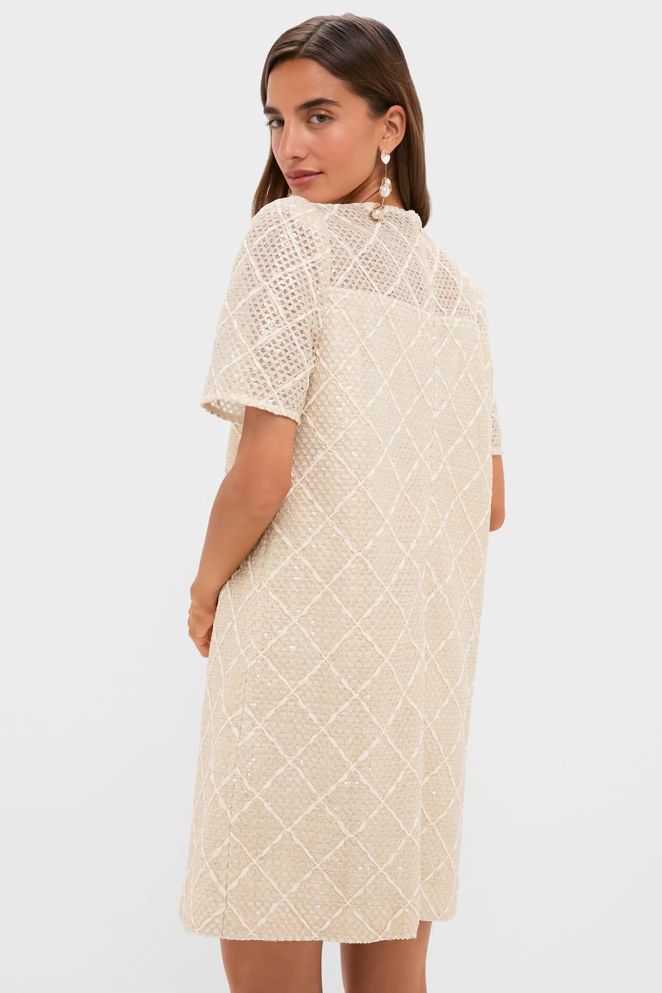 Ivory Sequin Janelle Mini Dress sold by Tuckernuck product image thumbnail 4