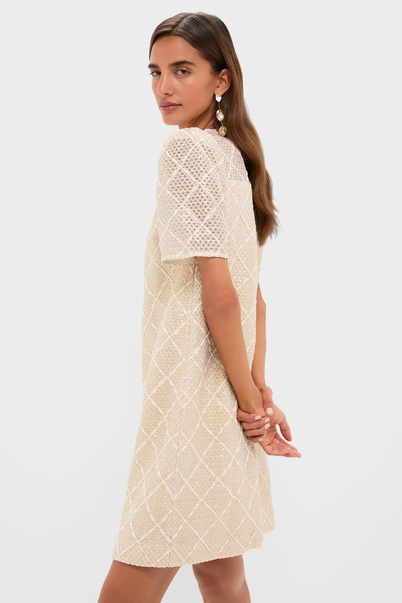 Ivory Sequin Janelle Mini Dress sold by Tuckernuck product image thumbnail 3