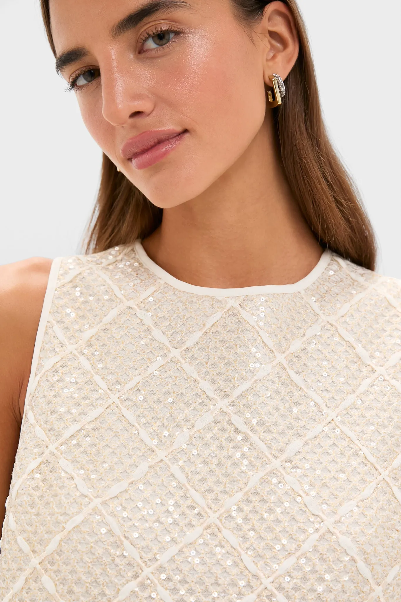 Ivory Sequin Sleeveless Keating Top sold by Tuckernuck product image thumbnail 2
