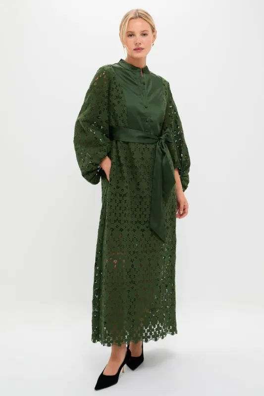 Forest Green Lace Calliope Dress sold by Tuckernuck