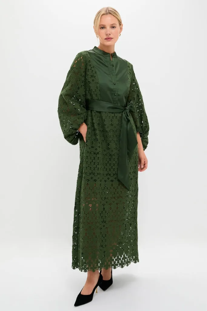 Forest Green Lace Calliope Dress sold by Tuckernuck
