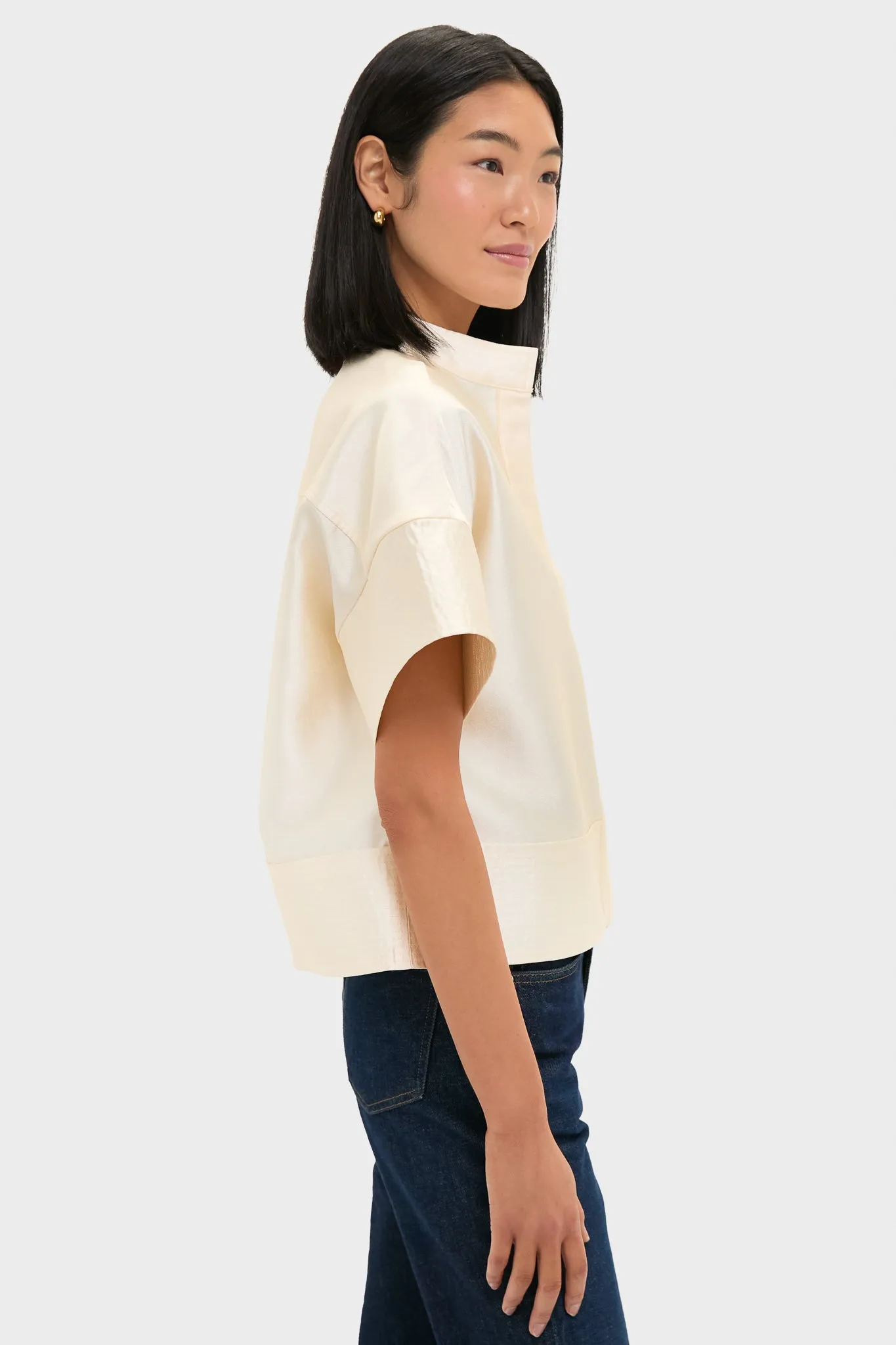 Pearl Dupioni Trapunto Stitch Sofia Shirt sold by Tuckernuck product image thumbnail 4