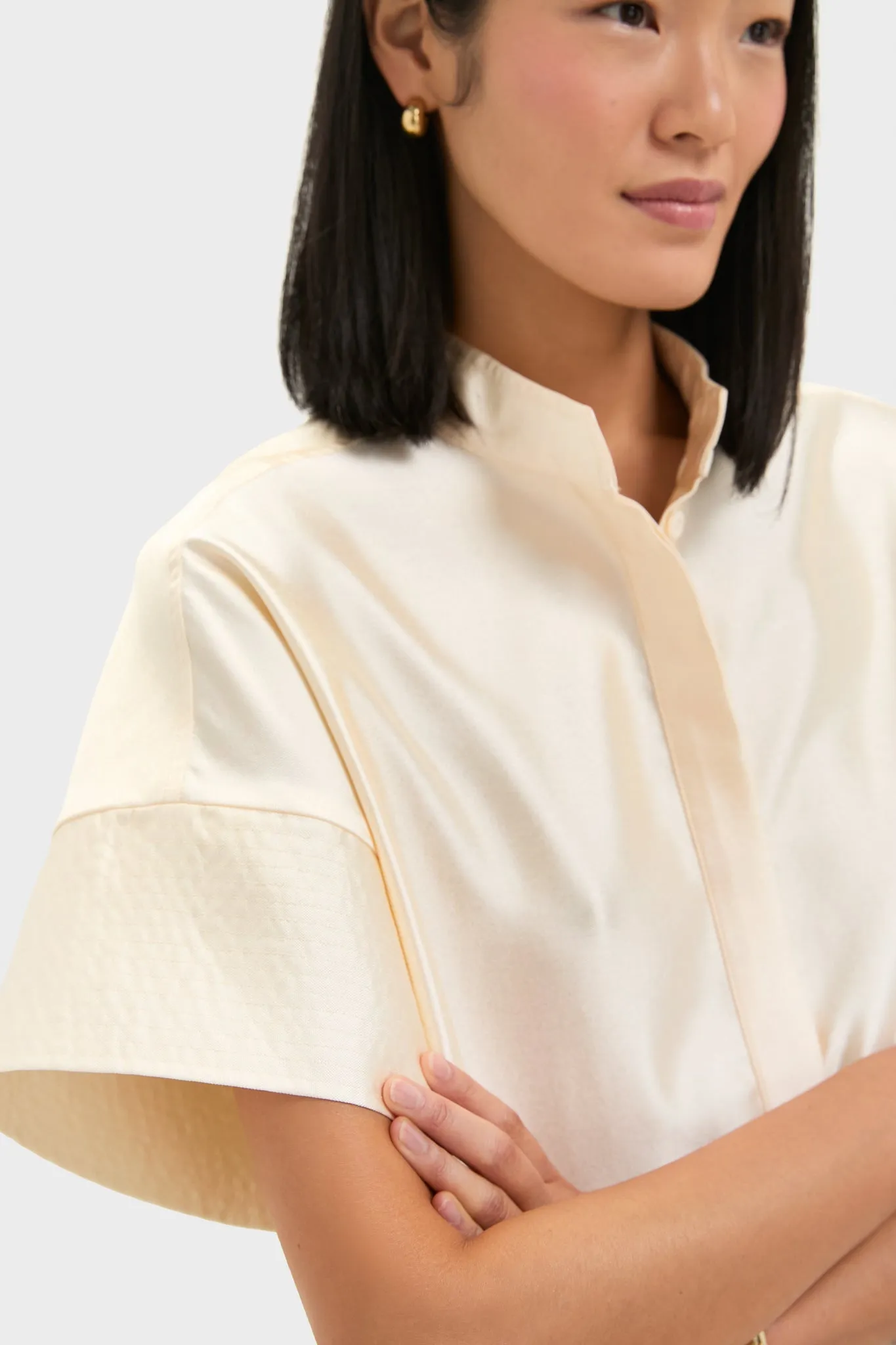 Pearl Dupioni Trapunto Stitch Sofia Shirt sold by Tuckernuck product image thumbnail 5
