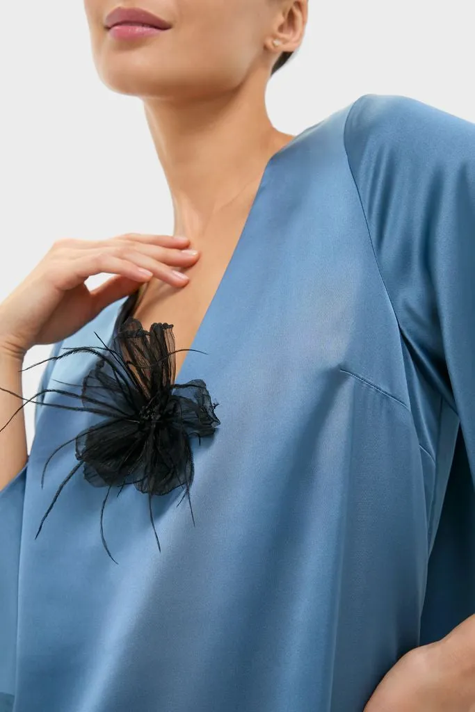 Black Embellished Feather Floral Pin sold by Tuckernuck product image thumbnail 2