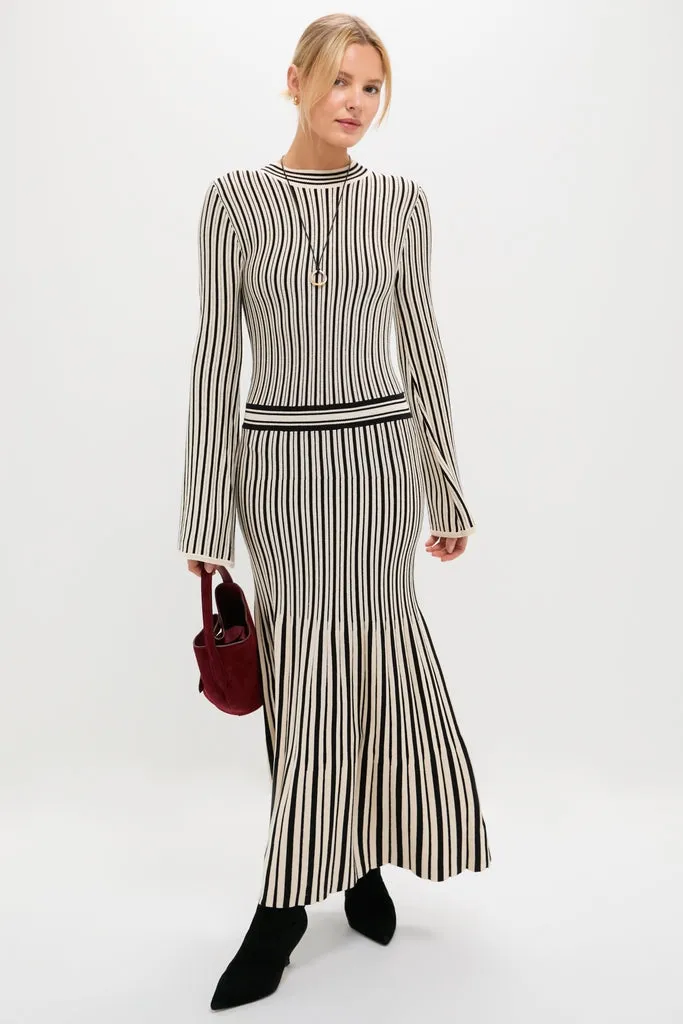 Black and Ivory Striped Maxi Dress sold by Tuckernuck product image thumbnail 2