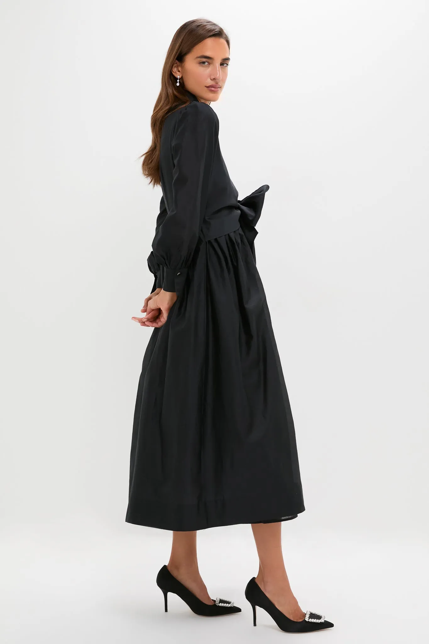 Black Tie Front Bow Bea Maxi Dress sold by Tuckernuck product image thumbnail 3
