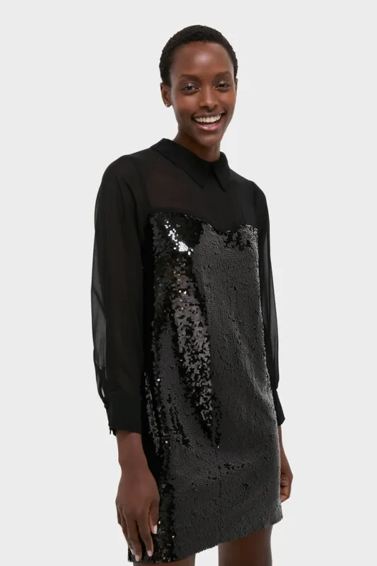 Black Sequin Josie Dress sold by Tuckernuck