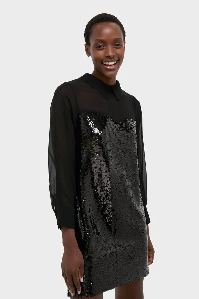 Black Sequin Josie Dress sold by Tuckernuck