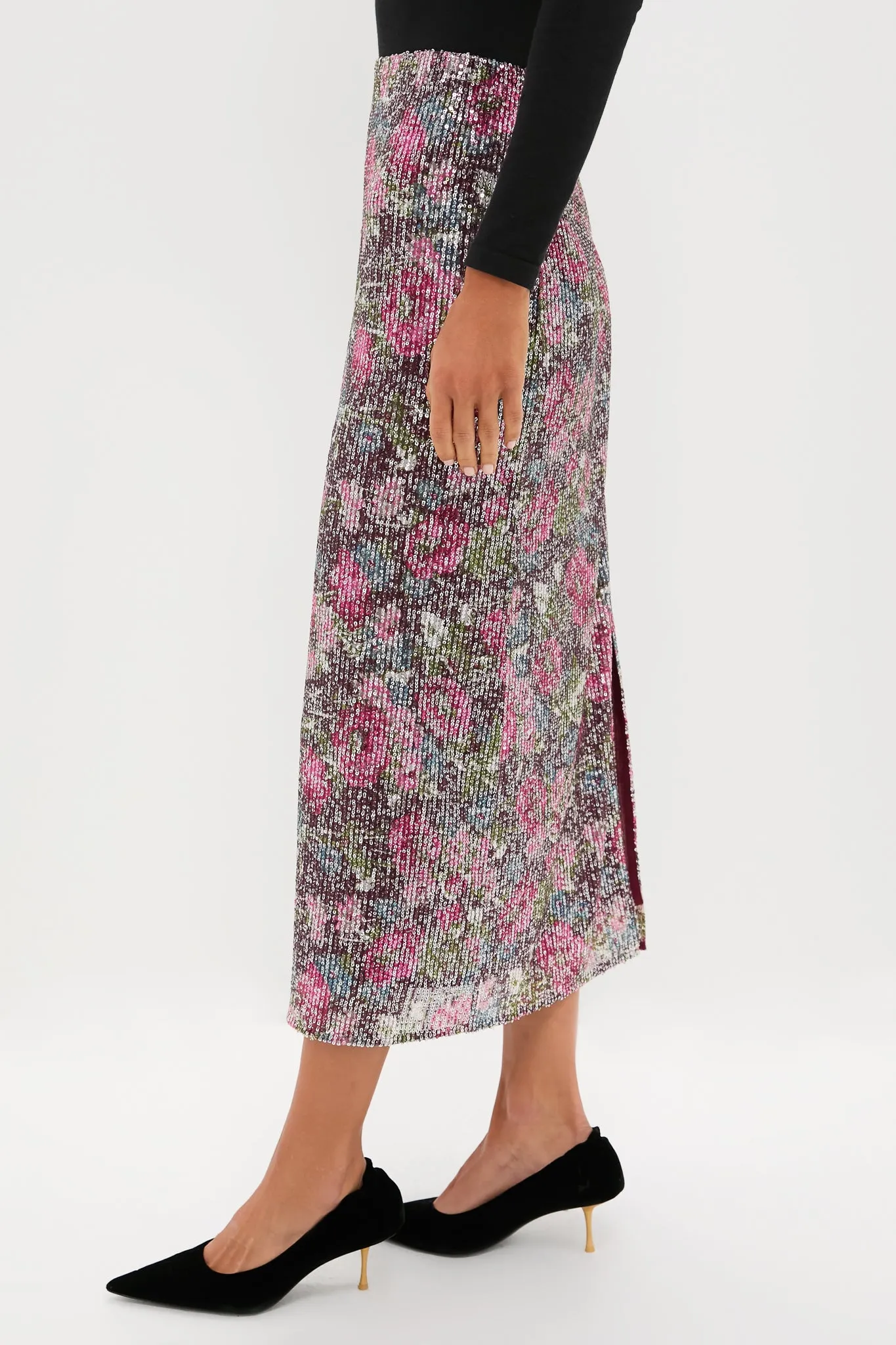 Floral Sequin McKey Midi Skirt sold by Tuckernuck product image thumbnail 3