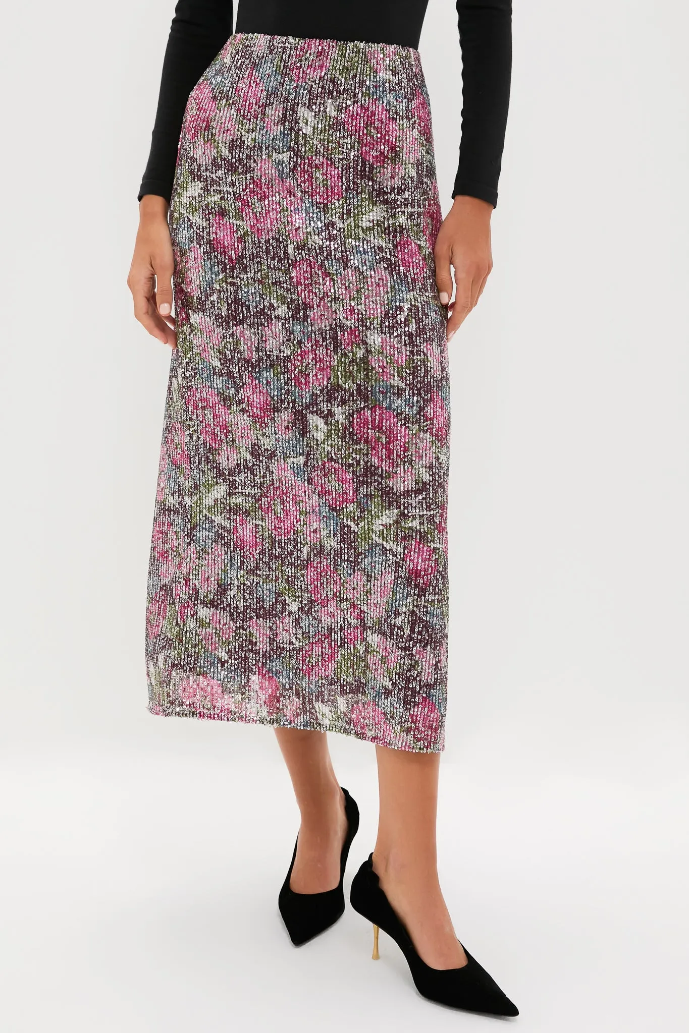 Floral Sequin McKey Midi Skirt sold by Tuckernuck